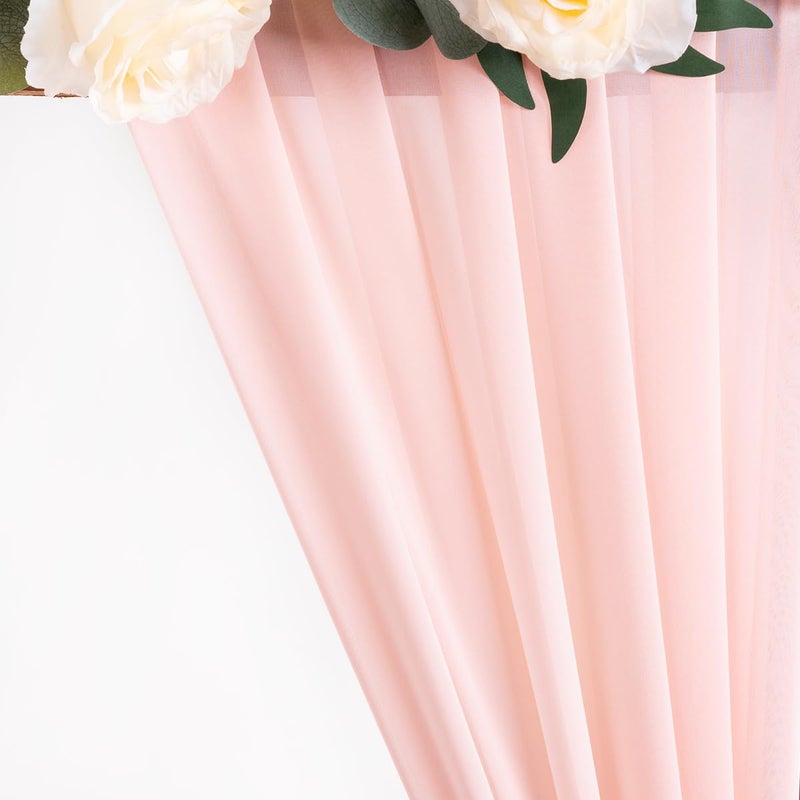 MLMW Pink Chiffon Fabric by The Yard 10 Yards 60" Wide Wedding Arch Draping Fabric Sheer Material for Party Backdrop Arch Ceiling Decor - Image 3